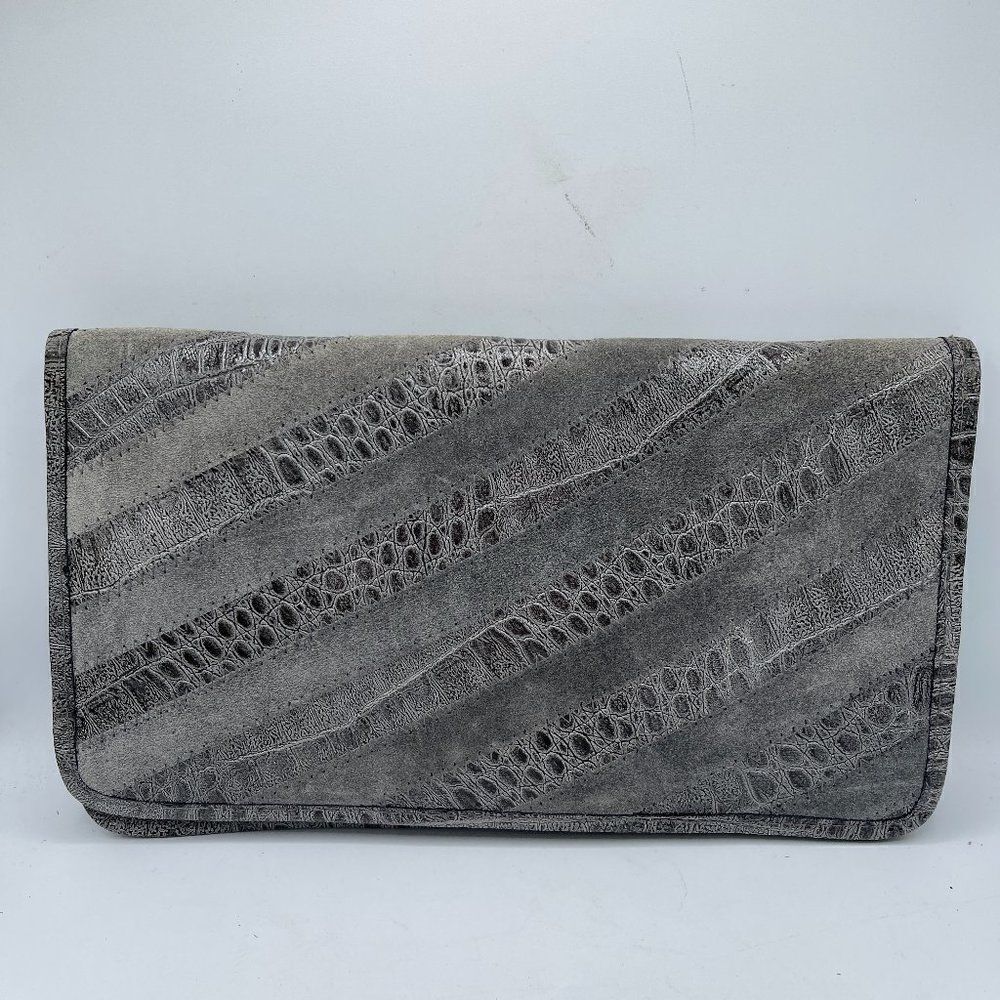 Vintage Walborg Snakeskin Gray Handbag Clutch